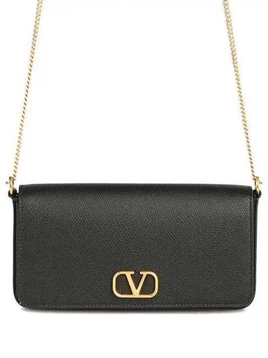 V Logo Signature Clutch Bag Black - VALENTINO - BALAAN 2