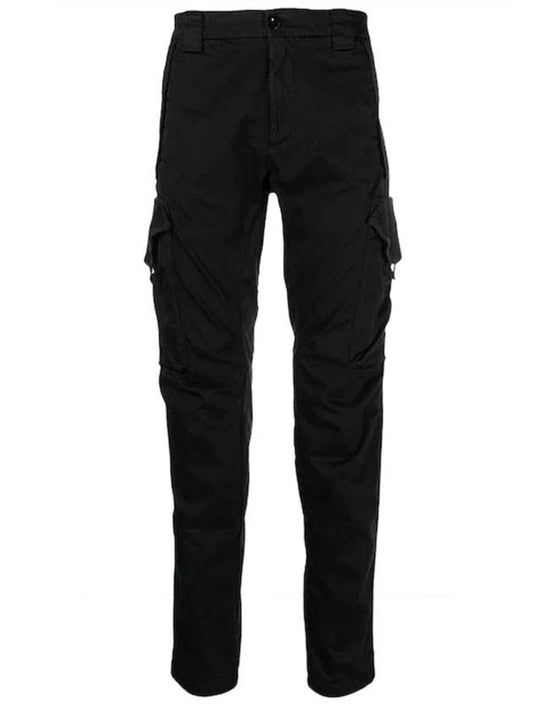 Stretch Sateen Garment Dyed Lens Utility Sraight Pants Black - CP COMPANY - BALAAN 1