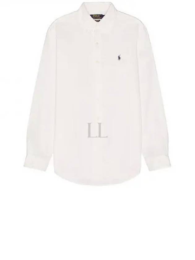 Embroidered Logo Pony Oxford Long Sleeve Shirt White - POLO RALPH LAUREN - BALAAN 2