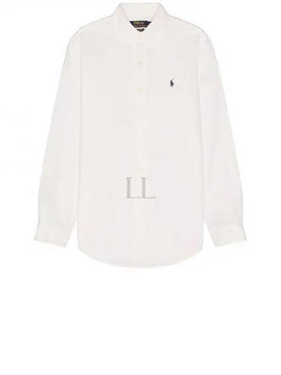 Embroidered Logo Pony Oxford Long Sleeve Shirt White - POLO RALPH LAUREN - BALAAN 2