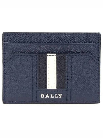 Three Stripes Metal Logo Card Wallet THAR LT F017 1211649 - BALLY - BALAAN 1