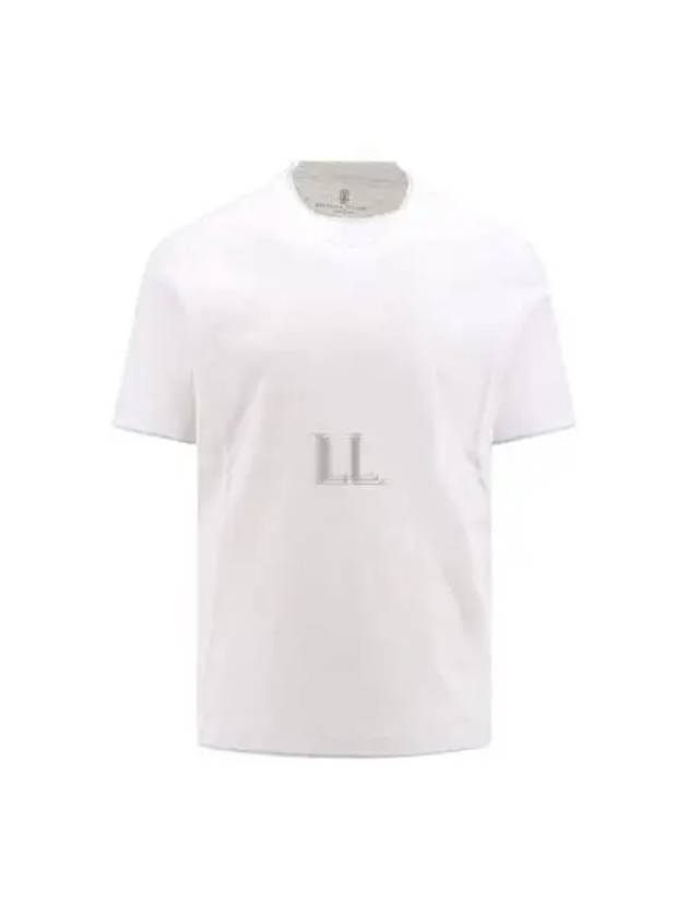 Men's Layered Effect Short Sleeve T-Shirt White - BRUNELLO CUCINELLI - BALAAN 2