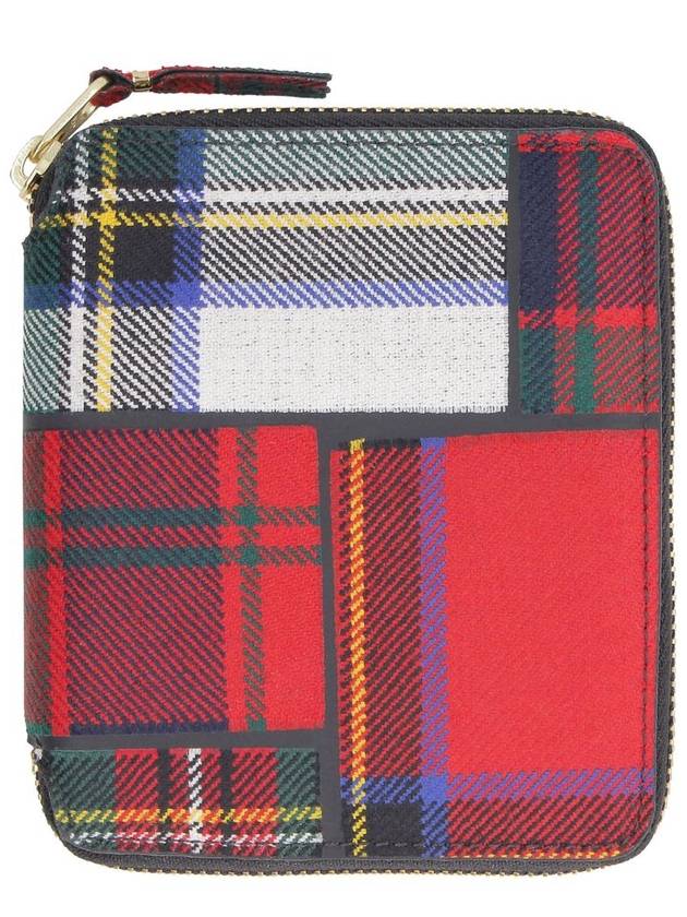 Comme Des Garçons Tartan Motif Zip Around Wallet - COMME DES GARCONS - BALAAN 1