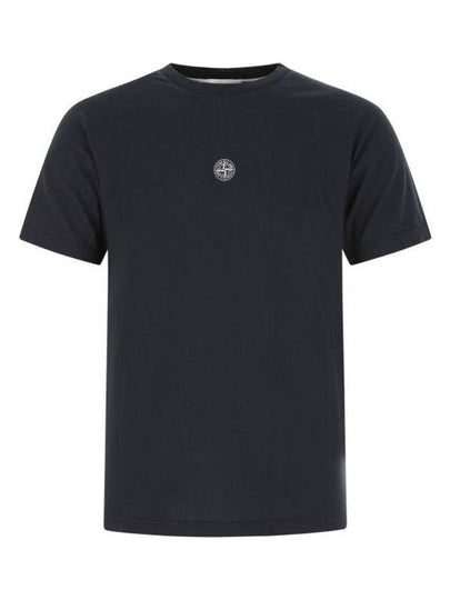 Embroidered Logo Short Sleeve T-Shirt Navy - STONE ISLAND - BALAAN 2