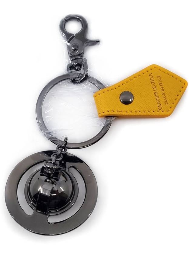 Saffiano 3D ORB Gunmetal Key Holder Yellow - VIVIENNE WESTWOOD - BALAAN 3