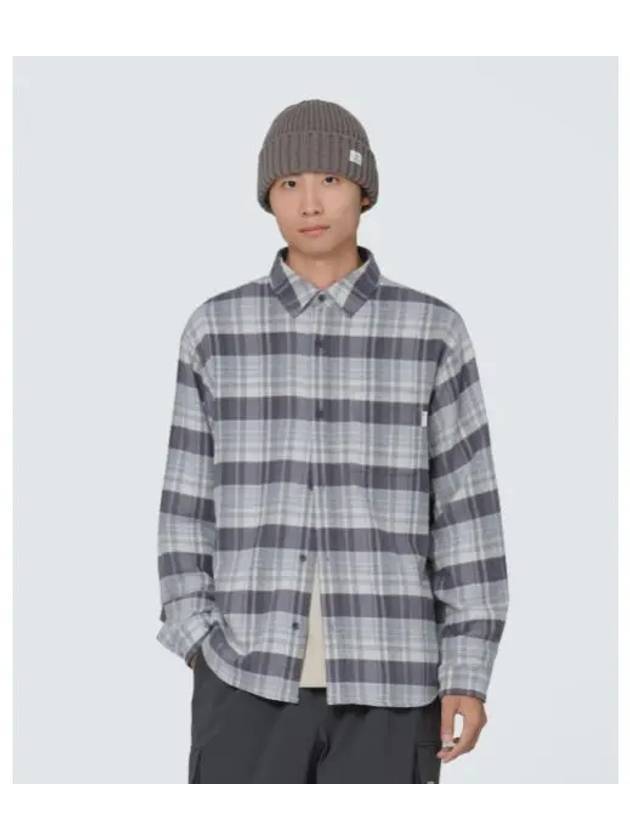 Recycled Check Shirt Dark Gray S24FMFSH02 - SNOW PEAK - BALAAN 1