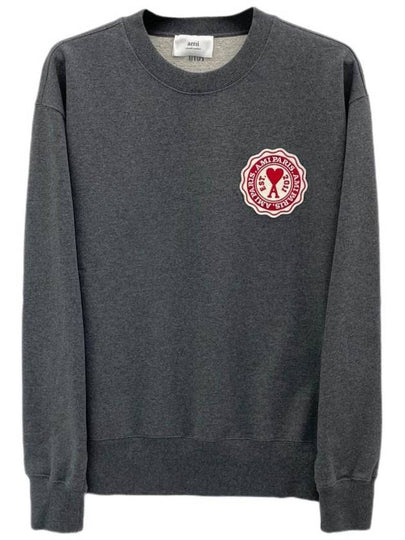 Heart Logo Patch Sweatshirt Grey - AMI - BALAAN 2