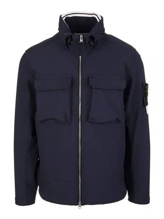 Softshell Zip Up Jacket Navy - STONE ISLAND - BALAAN 2