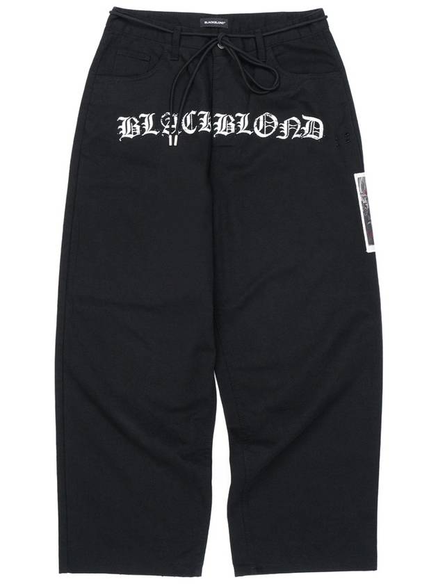 BBD No Sympathy Wide Cotton Pants Black - BLACKBLOND - BALAAN 3