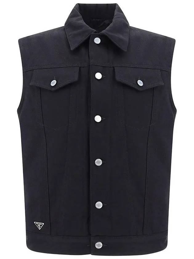 Bull Denim Vest Black - PRADA - BALAAN 2