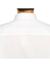 Button Down Boxy Fit Oxford Long Sleeve Shirt Natural White - AMI - BALAAN 8