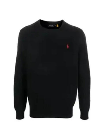 Men's Pony Logo Cotton Knit Top Black - POLO RALPH LAUREN - BALAAN 1