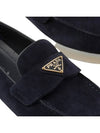 Triangle Logo Suede Leather Loafers Blue - PRADA - BALAAN 6