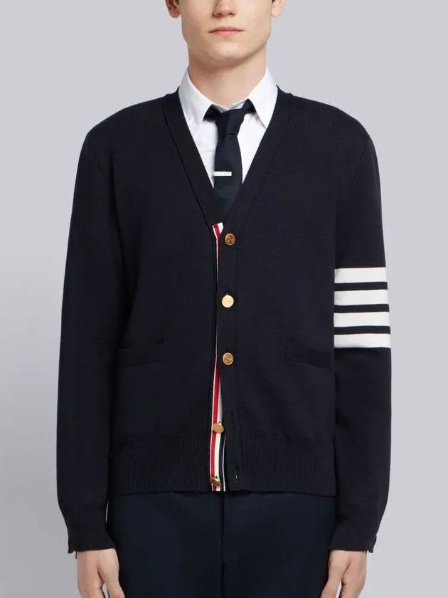 Milano Stitch 4 Bar Cardigan Navy - THOM BROWNE - BALAAN 2