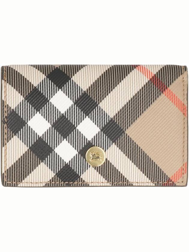 Check Half Wallet Beige - BURBERRY - BALAAN 4