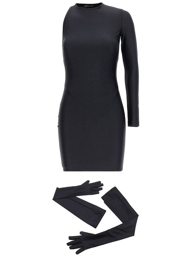 one shoulder dress WITH gloves 746152 TNV431000 B0010431857 - BALENCIAGA - BALAAN 5