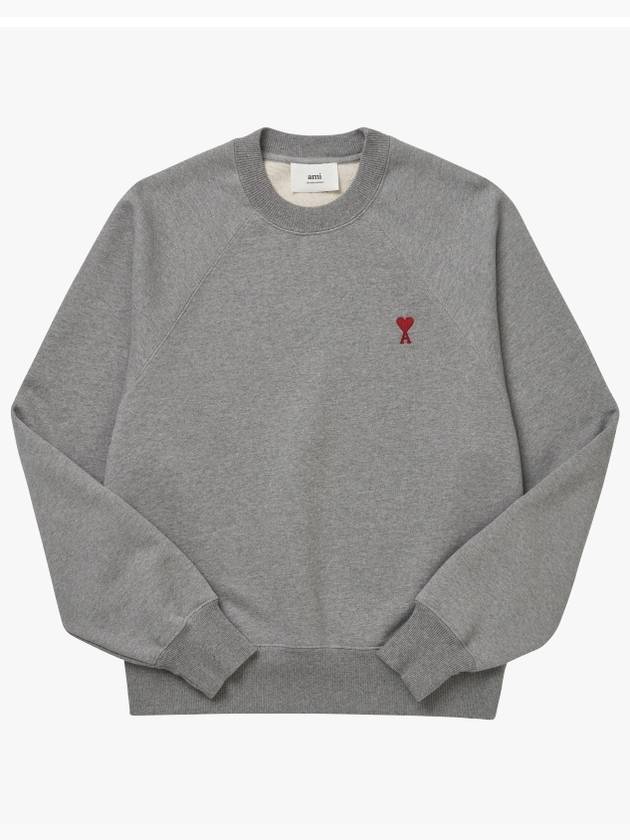 Small Heart Logo Sweatshirt Grey - AMI - BALAAN 2