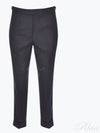 Tab Wool Turn-Up Straight Pants Navy - THOM BROWNE - BALAAN 2