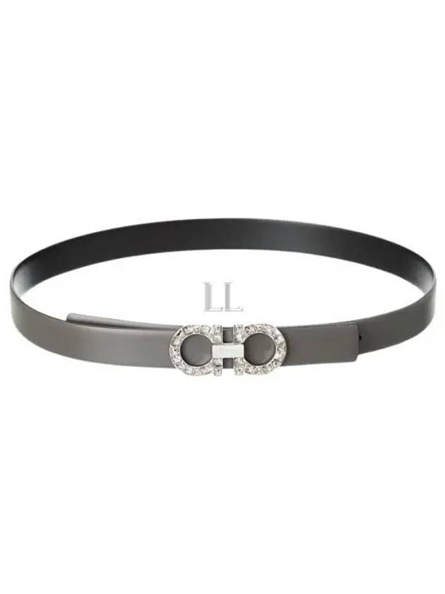 Reversible Gancini Leather Belt Grey - SALVATORE FERRAGAMO - BALAAN 2