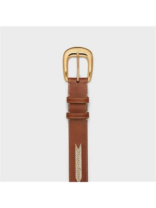 Triomphe leather belt brown - CELINE - BALAAN.