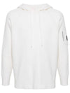 Lambswool GRS Hooded Waffle Knit Top White - CP COMPANY - BALAAN 1