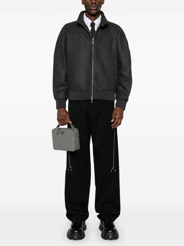 High Neck Cashmere Bomber Jacket Grey - FENDI - BALAAN 4