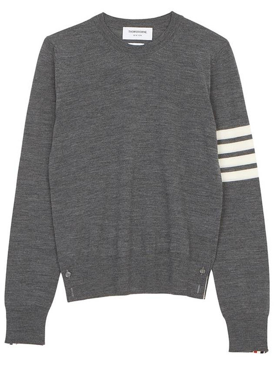 4-Bar Merino Jumper Wool Knit Top Grey - THOM BROWNE - BALAAN 2