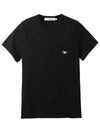 Tricolor Fox Patch Classic Pocket Short Sleeve T-Shirt Black - MAISON KITSUNE - BALAAN 3