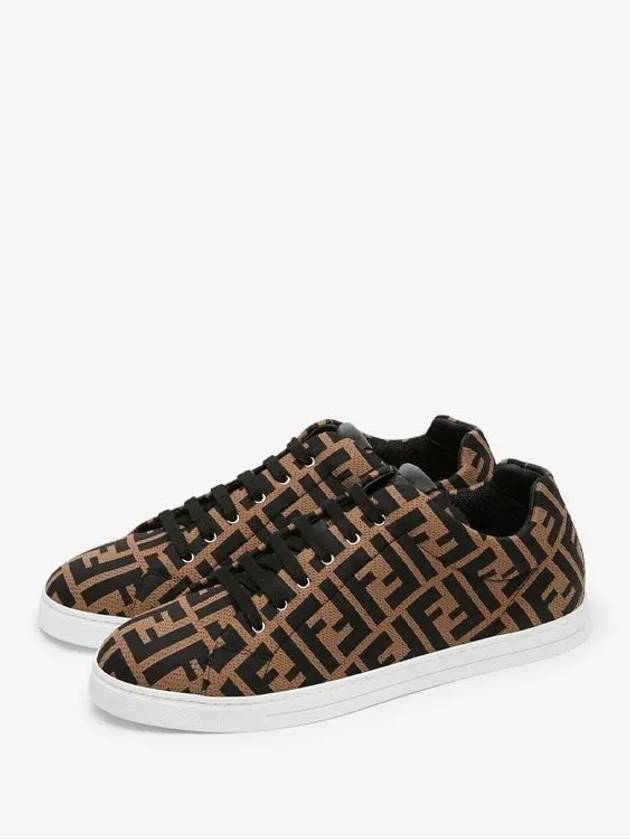 Tech Fabric Low Top Sneakers Brown - FENDI - BALAAN 4