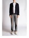 Cable Knitwear Virgin Wool Cardigan Navy - THOM BROWNE - BALAAN 8