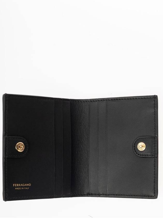 Gancini Compact Half Wallet Black - SALVATORE FERRAGAMO - BALAAN 4