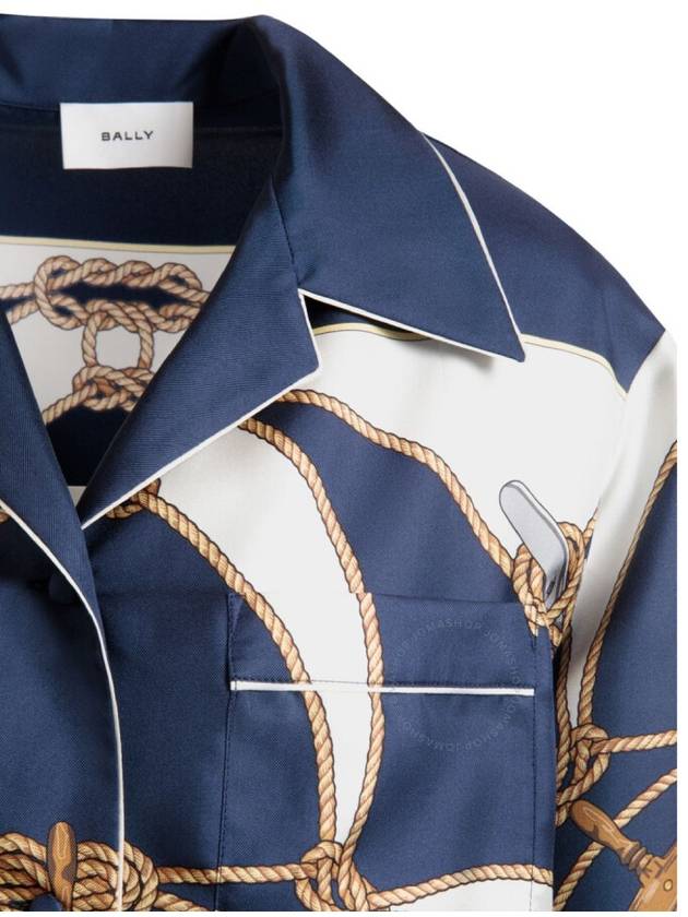 Bally Graphic-Print Notched-Collar Silk Shirt - BALLY - BALAAN 3