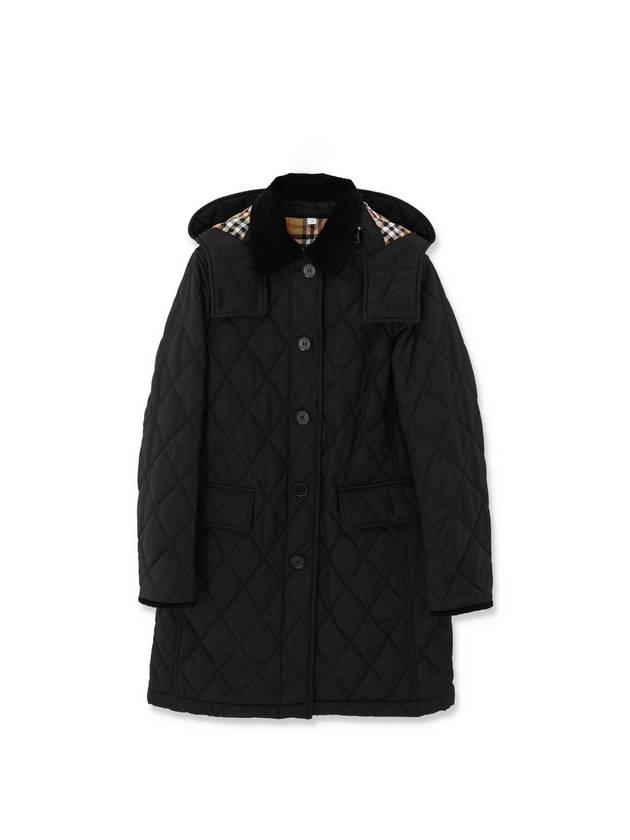 Dereham Quilted Long Padding Black - BURBERRY - BALAAN 1