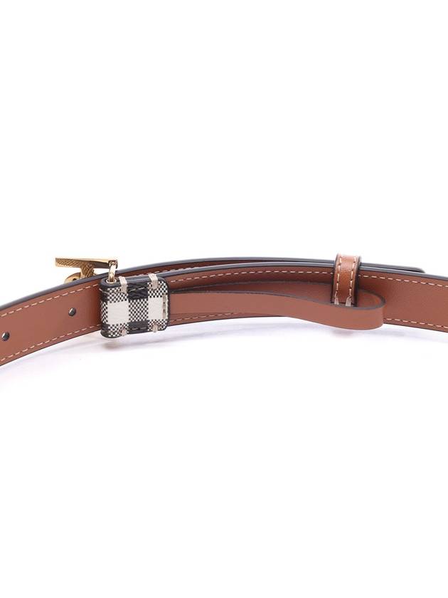 Logo Check Leather Belt Archive Beige Briar Brown - BURBERRY - BALAAN 6