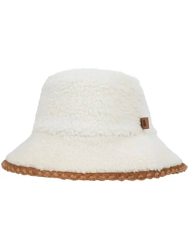 Scallop Fleece Bucket Hat White - UGG - BALAAN 3