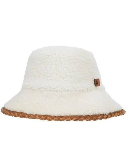 Scallop Fleece Bucket Hat White - UGG - BALAAN 2