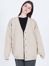 Hazy Over fit Y neck Cardigan Beige - CHANCE'S NOI - BALAAN 4