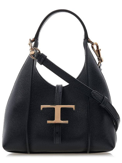 T Timeless Leather Micro Shoulder Bag Black - TOD'S - BALAAN 2