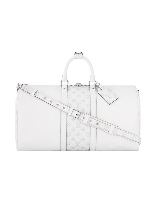 Keepall Bandouliere 50 Duffel Bag White - LOUIS VUITTON - BALAAN 1