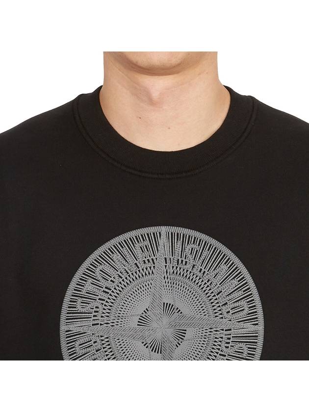 Men's Industrial One Print Sweatshirt Black - STONE ISLAND - BALAAN 7