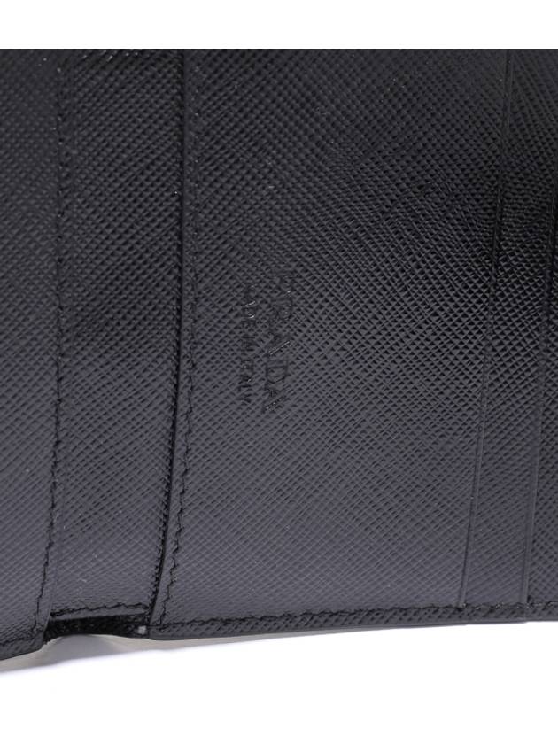 Triangle Logo Saffiano Card Wallet Black - PRADA - BALAAN 6