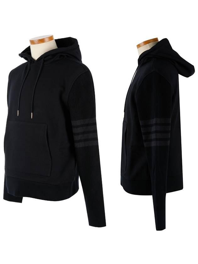 Classic Loopback 4-Bar Cotton Hoodie Navy - THOM BROWNE - BALAAN 3