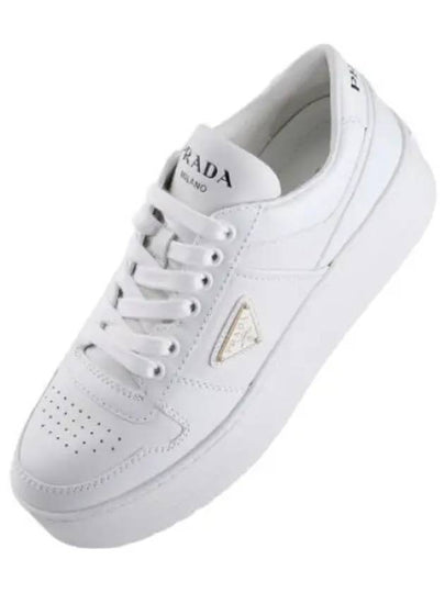 Downtown Bold Leather Low Top Sneakers White - PRADA - BALAAN 2