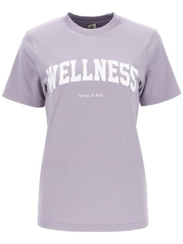 Wellness Logo Print Cotton Short Sleeve T-Shirt Lilac - SPORTY & RICH - BALAAN 2