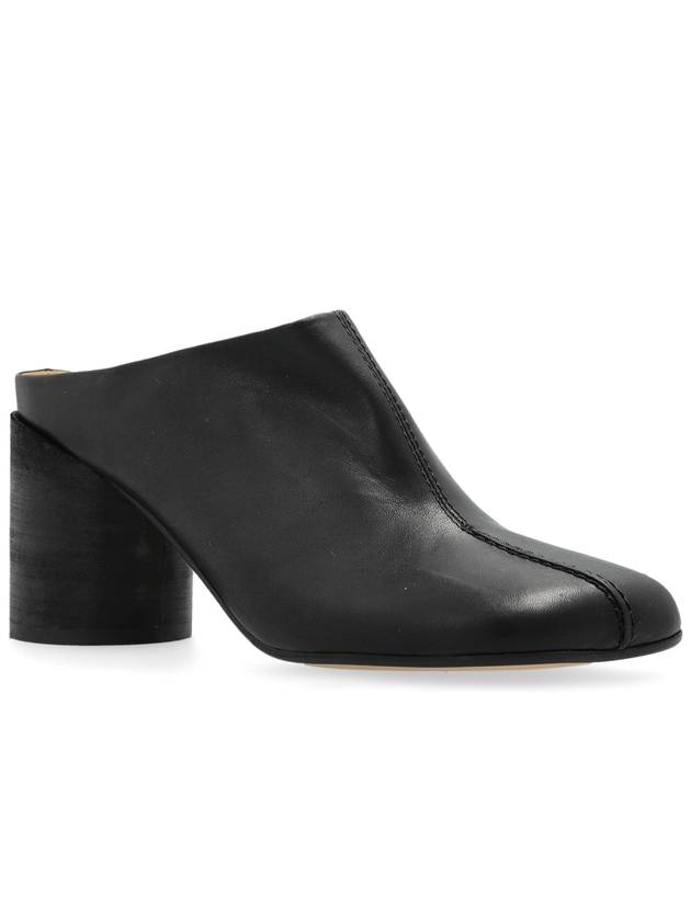 MM6 Maison Margiela Leather Heeled Mules, Women's, Black - MAISON MARGIELA - BALAAN 4