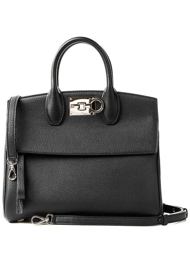 Studio Small Tote Bag Black - SALVATORE FERRAGAMO - BALAAN 2