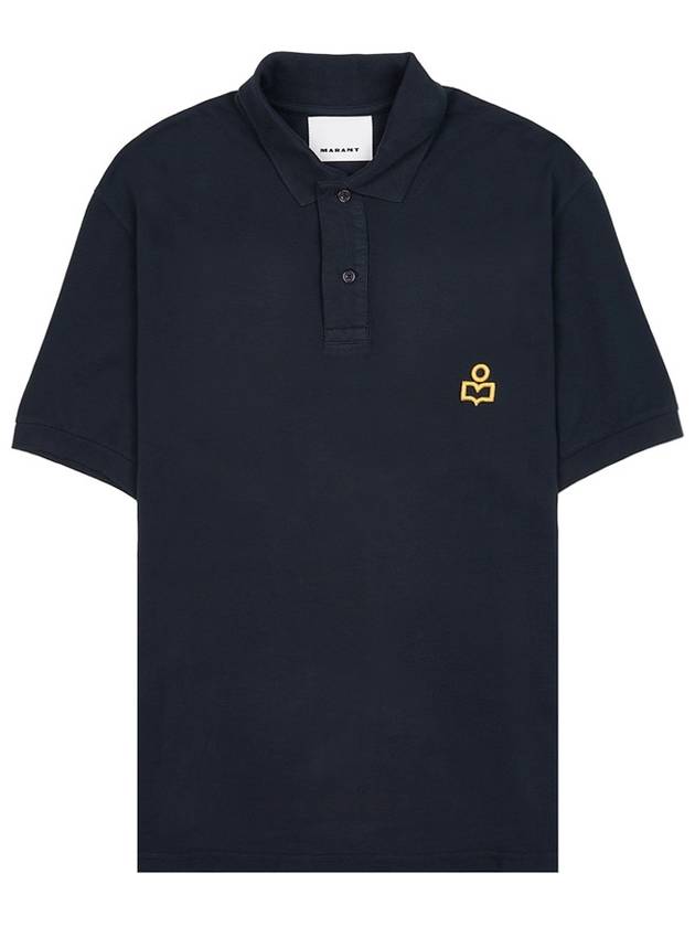 Afko Logo Cotton Polo Shirt Black - ISABEL MARANT - BALAAN 11