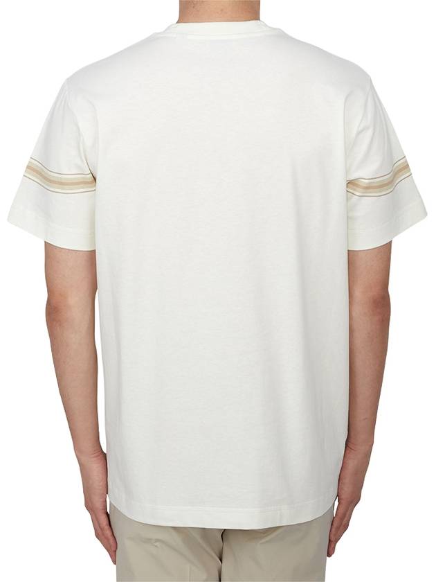 Striped Cotton Short Sleeve T-Shirt Ice - BURBERRY - BALAAN 4