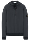 20FW 731561647 V0067 Wappen Patch Half-Zip Up Hooded T-shirt Charcoal Men's T-Shirt TLS - STONE ISLAND - BALAAN 1