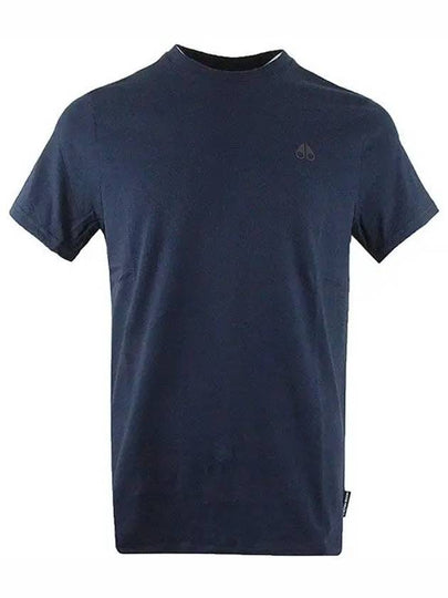 Satellite Logo Crew Neck Short Sleeve T-Shirt Navy - MOOSE KNUCKLES - BALAAN 2